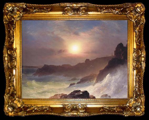 framed  Frederic E.Church Coast Scene,Mount Desert, ta009-2